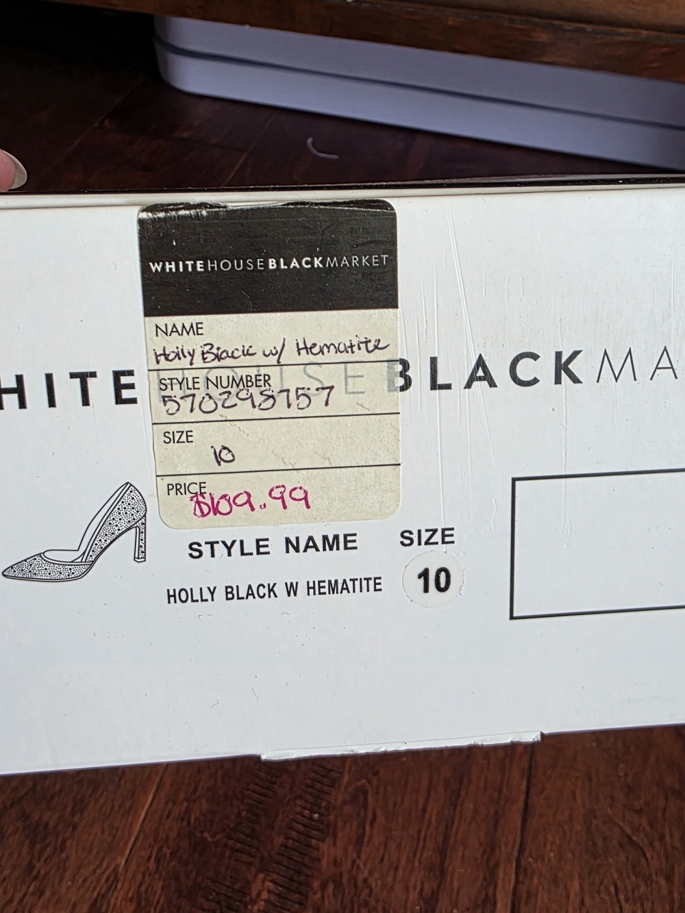 White House Black Market Women's Embellished Evening Pumps - Gunmetal - Picture 7 of 7